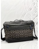 COACH BIKE BAG IN BLACK SIGNATURE JACQUARD CANVAS WITH LEATHER BAG 