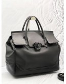 VERSACE MEDUSA EMPIRE PALAZZO BLACK LEATHER TOTE HANDLE BAG WITH STRAP 