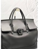 VERSACE MEDUSA EMPIRE PALAZZO BLACK LEATHER TOTE HANDLE BAG WITH STRAP 