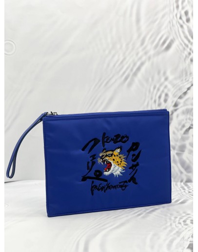 KENZO X KANSAI YAMAMOTO POUCH IN BLUE NYLON