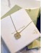 (BRAND NEW) 2023 VCA VAN CLEEF & ARPELS VINTAGE ALHAMBRA DIAMOND PENDANT NECKLACE IN 18K 750 YELLOW GOLD -FULL SET-