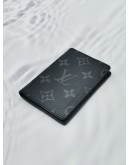 (UNUSED) 2024 MICROCHIP LOUIS VUITTON CARD HOLDER IN BLACK MONOGRAM ECLIPSE CANVAS -FULL SET-