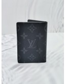 (UNUSED) 2024 MICROCHIP LOUIS VUITTON CARD HOLDER IN BLACK MONOGRAM ECLIPSE CANVAS -FULL SET-