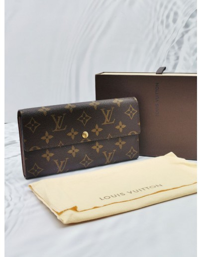 LOUIS VUITTON SARAH LONG WALLET BROWN MONOGRAM CANVAS -FULL SET-