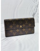 LOUIS VUITTON SARAH LONG WALLET BROWN MONOGRAM CANVAS -FULL SET-