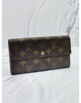 LOUIS VUITTON SARAH LONG WALLET BROWN MONOGRAM CANVAS -FULL SET-