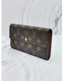 LOUIS VUITTON SARAH LONG WALLET BROWN MONOGRAM CANVAS -FULL SET-