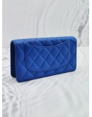 (LIKE NEW) CHANEL CC L YEN LONG WALLET IN BLUE LAMBSKIN LEATHER