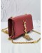 YSL SAINT LAURENT RED CALFSKIN LEATHER SMALL KATE GOLD CHAIN SLING BAG