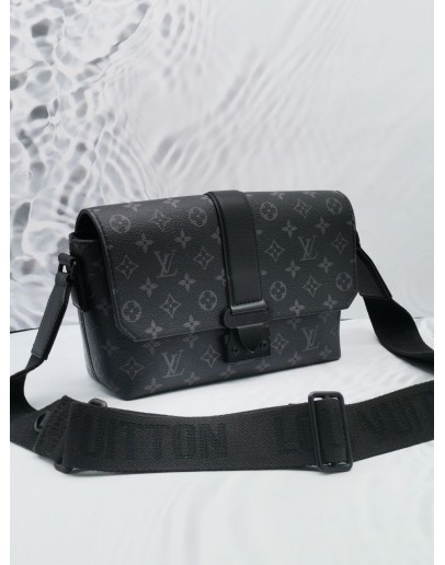 2023 MICROCHIP LOUIS VUITTON S-CAPE MESSENGER BAG IN BLACK MONOGRAM ECLIPSE CANVAS 