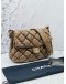 CHANEL BUBBLE ACCORDION FLAP BAG IN BROWN QUILTED LAMBSKIN LEATHER SHOULDER BAG 