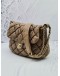 CHANEL BUBBLE ACCORDION FLAP BAG IN BROWN QUILTED LAMBSKIN LEATHER SHOULDER BAG 