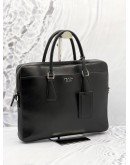 PRADA MEN'S BLACK SAFFIANO LEATHER BRIEFCASE HANDLE BAG 