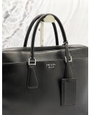 PRADA MEN'S BLACK SAFFIANO LEATHER BRIEFCASE HANDLE BAG 