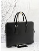 PRADA MEN'S BLACK SAFFIANO LEATHER BRIEFCASE HANDLE BAG 