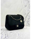 2002 CHANEL FLAP SHOULDER BAG IN BLACK SUEDE LEATHER