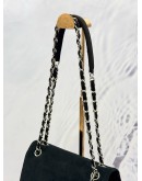 2002 CHANEL FLAP SHOULDER BAG IN BLACK SUEDE LEATHER