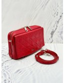 2016 CHRISTIAN DIOR FLAP CAMERA SHOULDER AND CROSSBODY BAG IN RED CANNAGE CALF LEATHER