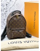 2017 LOUIS VUITTON PALM SPRINGS PM BACKPACK IN BROWN MONOGRAM CANVAS -FULL SET-