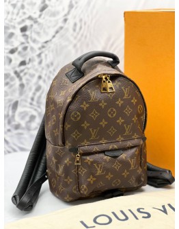 2017 LOUIS VUITTON PALM SPRINGS PM BACKPACK IN BROWN MONOGRAM CANVAS -FULL SET-