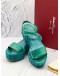 SALVATORE FERRAGAMO LUCITES BLUE GREEN WEDGES -FULL SET- 