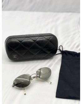 CHANEL RECTANGLE SUNGLASSES IN BLACK -FULL SET-