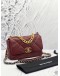 (LIKE NEW) 2023 MICROCHIP CHANEL 19 BURGUNDY PURPLE LAMBSKIN CC LOGO FLAP CROSSBODY BAG WITH 3 TONE HARDWARE