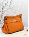 (LIKE NEW) HERMES JYPSIERE 34 ORANGE CLEMENCE LEATHER WITH STRAP IN PALADIUM HARDWARE