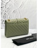 (UNUSED) YSL SAINT LAURENT ENVELOPE MEDIUM CHAIN BAG IN GREEN WITH GOLD HARDWARE -FULL SET-