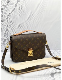 LOUIS VUITTON POCHETTE METIS MM CROSSBODY BAG IN BROWN MONOGRAM CANVAS GOLD HARDWARE