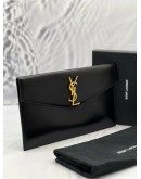 2019 YSL SAINT LAURENT UPTOWN LEATHER CLUTCH -FULL SET-