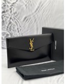 2019 YSL SAINT LAURENT UPTOWN LEATHER CLUTCH -FULL SET-