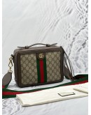 GUCCI SMALL OPHIDIA TOP HANDLE CROSSBODY BAG IN GG SUPREME CANVAS / LEATHER