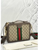 GUCCI SMALL OPHIDIA TOP HANDLE CROSSBODY BAG IN GG SUPREME CANVAS / LEATHER