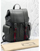 GUCCI SUPREME BLACK CALF LEATHER SOFT GG CANVAS BACKPACK 