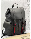 GUCCI SUPREME BLACK CALF LEATHER SOFT GG CANVAS BACKPACK 