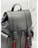 GUCCI SUPREME BLACK CALF LEATHER SOFT GG CANVAS BACKPACK 