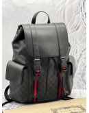 GUCCI SUPREME BLACK CALF LEATHER SOFT GG CANVAS BACKPACK 