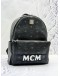 (LIKE NEW) 2020 MCM RETRO TRILOGIE STARK MEDIUM BACKPACK IN BLACK VISETOS LEATHER