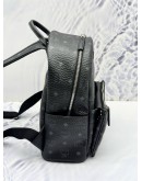 (LIKE NEW) 2020 MCM RETRO TRILOGIE STARK MEDIUM BACKPACK IN BLACK VISETOS LEATHER