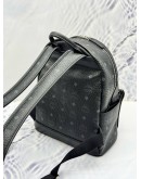 (LIKE NEW) 2020 MCM RETRO TRILOGIE STARK MEDIUM BACKPACK IN BLACK VISETOS LEATHER