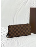 (LIKE NEW) LOUIS VUITTON LARGE ORGANIZER ZIPPY WALLET WITH FLAP IN BROWN DAMIER EBENE CANVAS