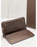 (LIKE NEW) LOUIS VUITTON LARGE ORGANIZER ZIPPY WALLET WITH FLAP IN BROWN DAMIER EBENE CANVAS