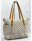 LOUIS VUITTON TOTALLY MM TOTE SHOULDER BAG IN WHTE DAMIER AZUR CANVAS 