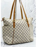 LOUIS VUITTON TOTALLY MM TOTE SHOULDER BAG IN WHTE DAMIER AZUR CANVAS 