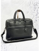 BRAUN BUFFEL BRIEFCASE BAG IN DARK BROWN PEBBLED LEATHER