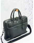 BRAUN BUFFEL BRIEFCASE BAG IN DARK BROWN PEBBLED LEATHER