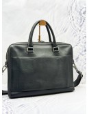 BRAUN BUFFEL BRIEFCASE BAG IN DARK BROWN PEBBLED LEATHER