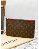 (LIKE NEW) 2024 MICROCHIP LOUIS VUITTON NEVERFULL MM MONOGRAM CANVAS WITH SMALL POUCH 