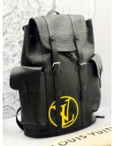 (LIKE NEW) 2023 MICROCHIP LOUIS VUITTON LIMITED EDITION CHRISTOPHER BACKPACK WITH LV LOGO IN BLACK EPI LEATHER